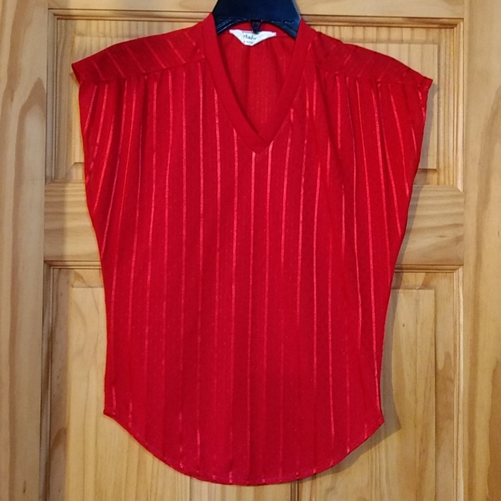 Vintage red v neck top